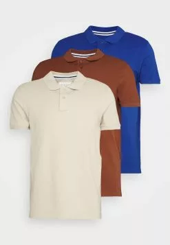 Pier One 3 Pack - Polo Shirt - Dark Blue/Brown/Beige -Pier One Shop 038a83fac8454865a35c3aa6f3f46e80