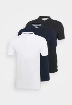 Pier One 3 Pack - Polo Shirt - Black/Dark Blue/White -Pier One Shop 07cf99c8248048ac91837e46ad87ad09
