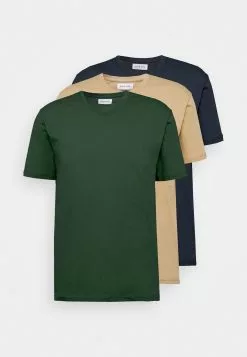 Pier One 3 Pack - Basic T-Shirt - Khaki/Tan/Dark Blue -Pier One Shop 0c35076ff08749278d2b17df3e7e328f