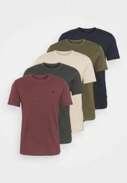 Pier One 5 Pack - Basic T-Shirt - Dark Grey/Dark Blue/Olive -Pier One Shop 0f912bddd05048f8b5cda3d15e55e149
