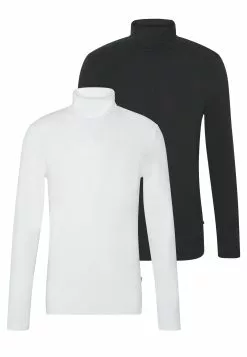 Pier One 2 Pack - Long Sleeved Top - White/Black