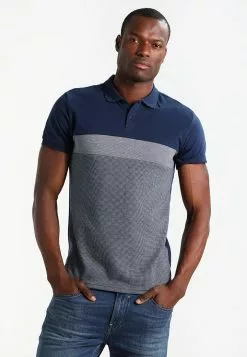 Pier One Polo Shirt - Dark Blue/Mottled Grey