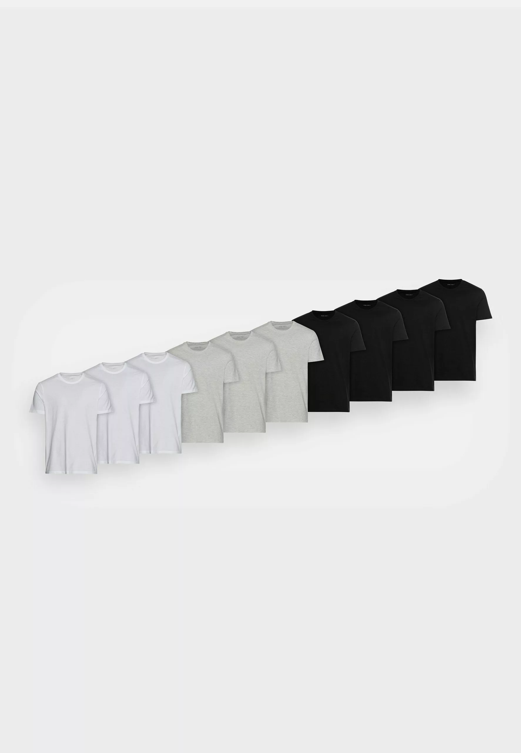 Pier One 10 Pack - Basic T-Shirt - Mottled Light Grey/Black/White 5 Pier One 10 Pack - Basic T-Shirt - Mottled Light Grey/Black/White - Image 5