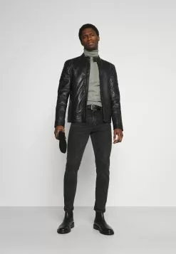 Pier One 2 Pack - Basic Turtleneck - Jumper - Black/Mottled Light Grey