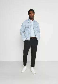 Pier One Tricolore Trim- Polo Shirt - Light Blue