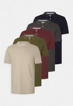 Pier One 5 Pack - Polo Shirt - Bordeaux/Olive/Dark Grey