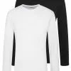 Pier One 2 Pack - Long Sleeved Top - White/Black