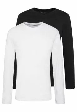Pier One 2 Pack - Long Sleeved Top - White/Black