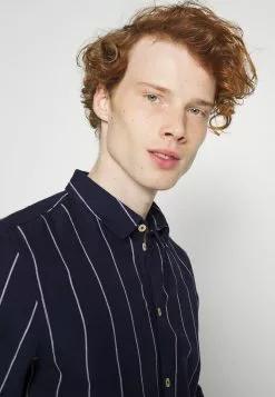 Pier One Linen Mix Stripe - Shirt - Dark Blue -Pier One Shop 368860f76af348d18efc7d675b2e5f38