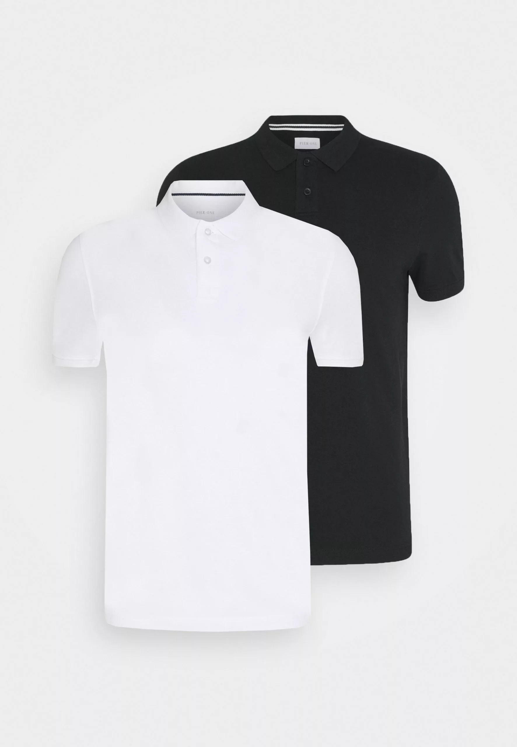 Pier One 2 Pack - Polo Shirt - White/Black 1 Pier One 2 Pack - Polo Shirt - White/Black