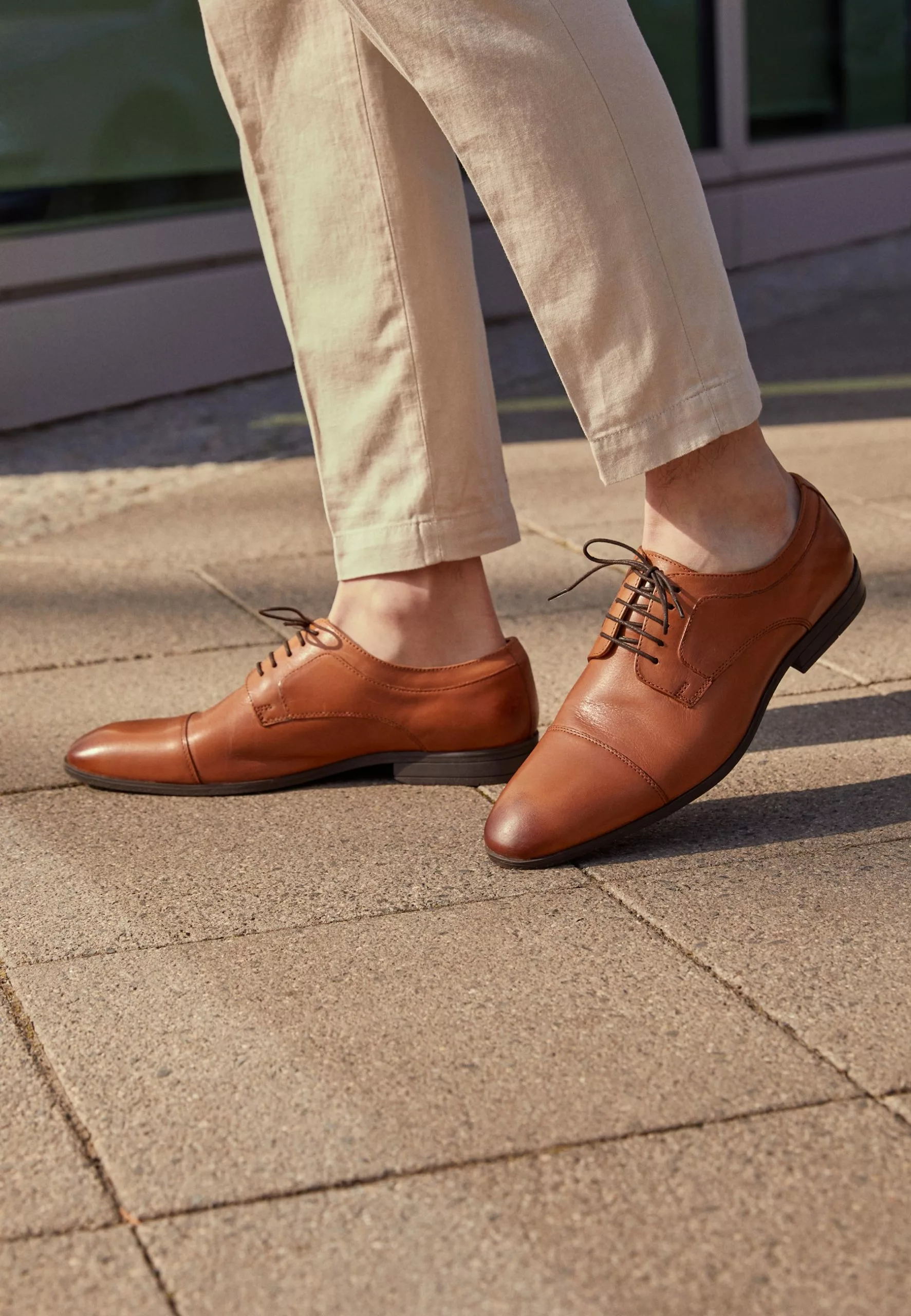 Pier One Leather - Smart Lace-Ups - Cognac 2 Pier One Leather - Smart Lace-Ups - Cognac - Image 2