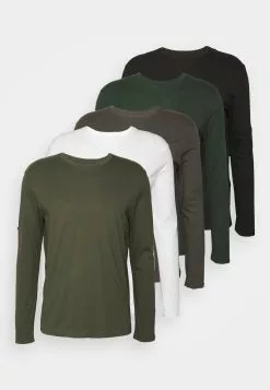 Pier One 5 Pack - Long Sleeved Top - White/Dark Green/Light Green/Black -Pier One Shop 4c3811fac32e4b768fcbe2cc292dd8b9