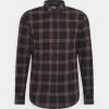 Pier One Shirt - Mottled Dark Grey / Bordeaux