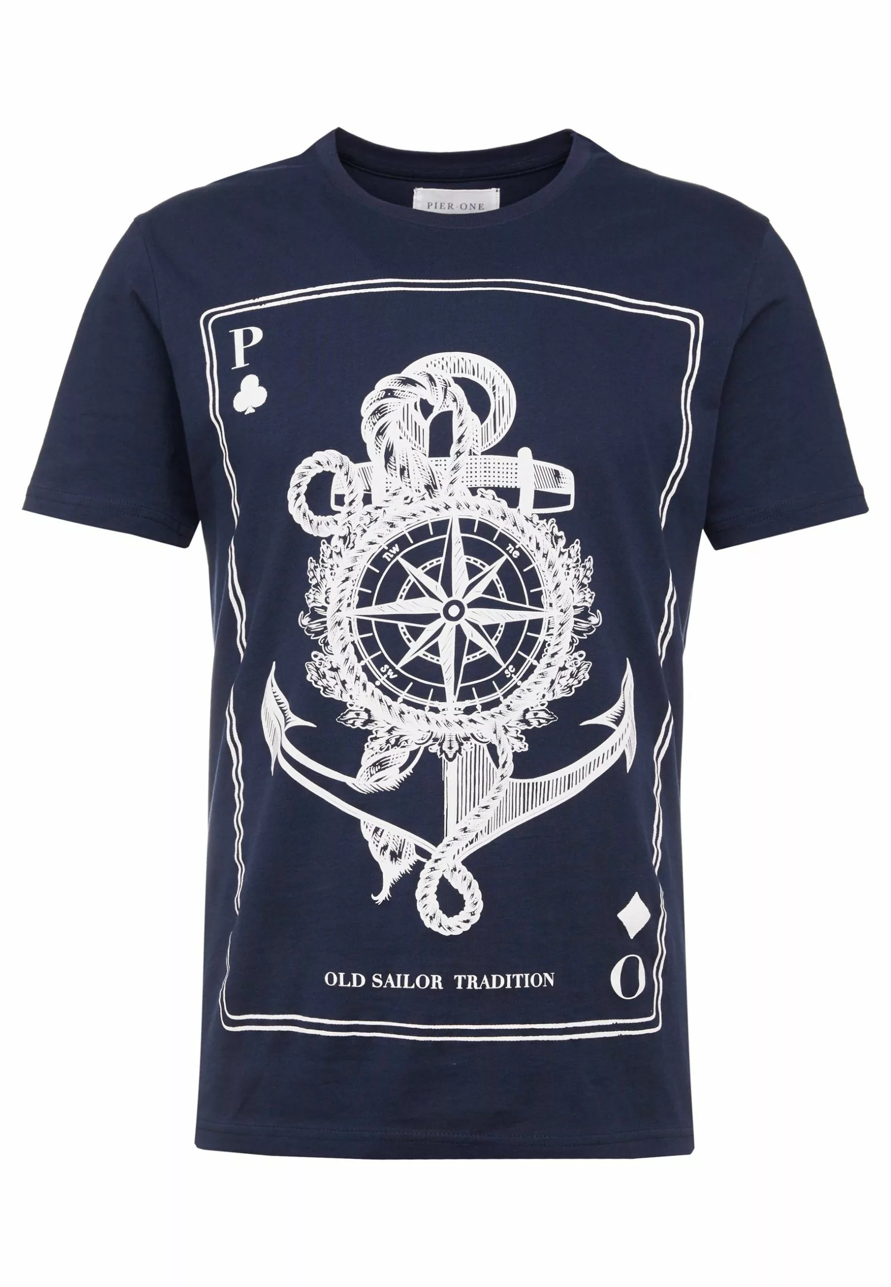 Pier One Print T-Shirt - Dark Blue 4 Pier One Print T-Shirt - Dark Blue - Image 4