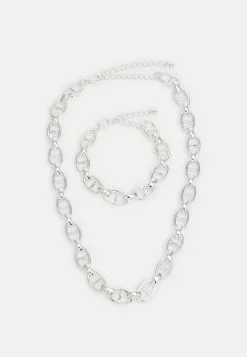 Pier One Set Unisex - Necklace - Silver-Coloured