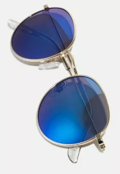Pier One Unisex - Sunglasses - Gold-Coloured/Blue -Pier One Shop 58667f5b91e7429a83a0090b1de6725c