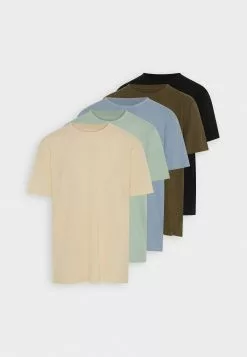 Pier One 5 Pack - Basic T-Shirt - Mint/Off-White/Khaki -Pier One Shop 5b5778993dfc4612b1bc7d2cac39f5f3