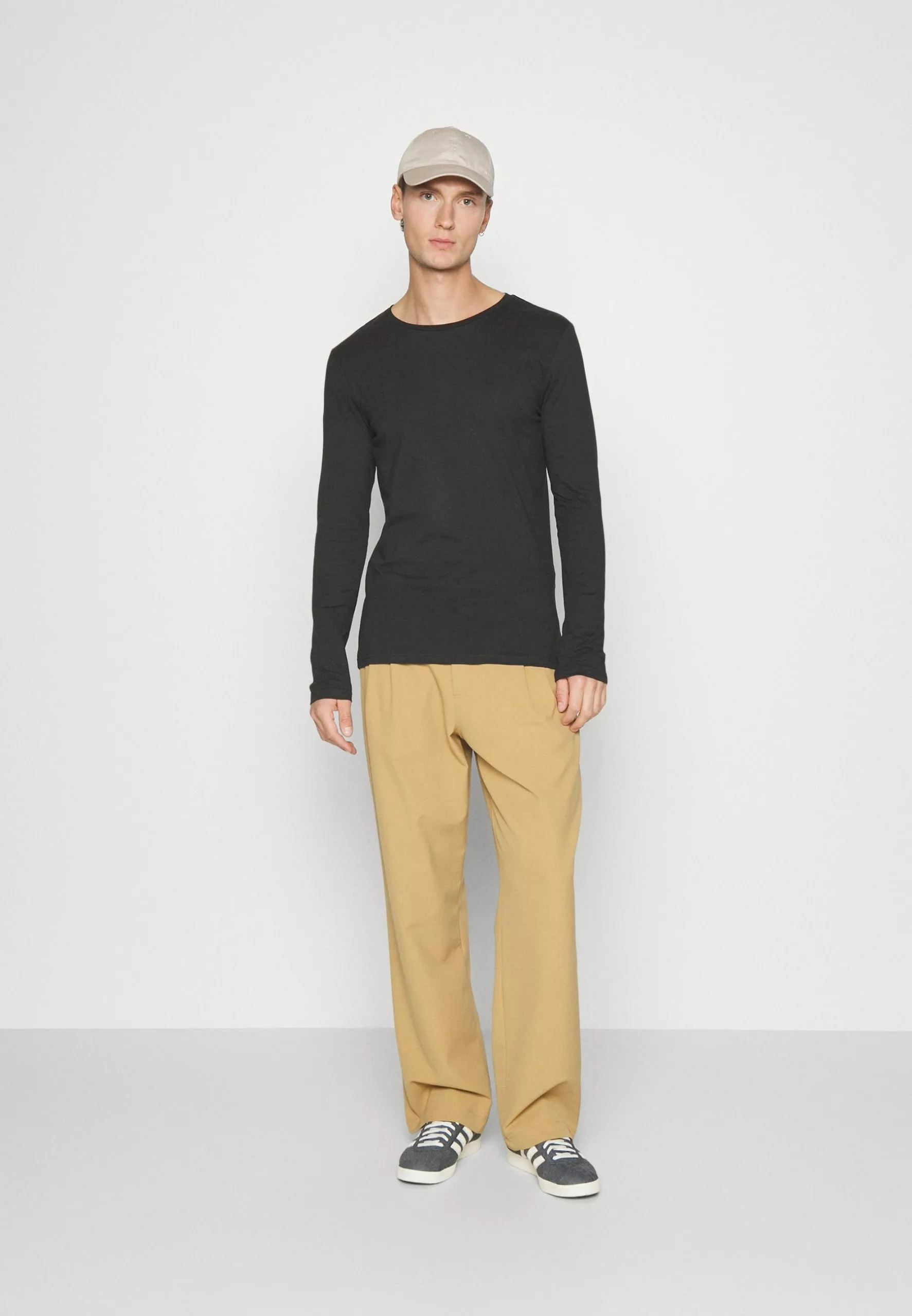 Pier One 2 Pack - Long Sleeved Top - Black/Mottled Dark Grey 1 Pier One 2 Pack - Long Sleeved Top - Black/Mottled Dark Grey