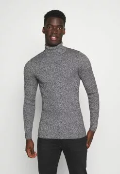 Pier One Muscle Fit Turtle - Jumper - Mottled Grey