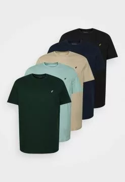 Pier One 5 Pack - Basic T-Shirt - Dark Green/Beige/Light Blue 12 Pier One 5 Pack - Basic T-Shirt - Dark Green/Beige/Light Blue -Pier One Shop 7af36362bd71478faf64c035d446b9b1