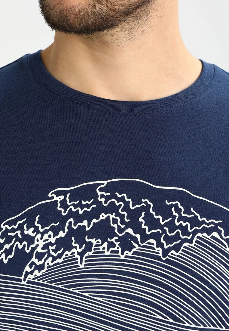 Pier One Print T-Shirt - Dark Blue/White 4 Pier One Print T-Shirt - Dark Blue/White - Image 4