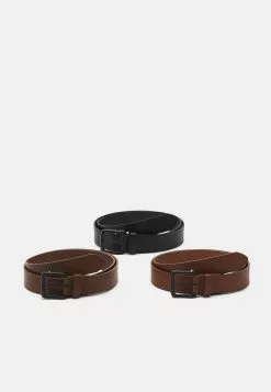 Pier One 3 Pack Unisex - Belt - Black/Brown /Cognac
