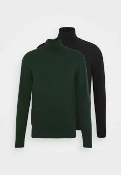 Pier One 2 Pack - Basic Turtleneck - Jumper - Black/Dark Green -Pier One Shop 903218958e2e432c9ae54008d290ccf6