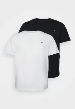 Pier One 2 Pack - Basic T-Shirt - Dark Blue/White -Pier One Shop 90a17242bb494357bb9c3bc8420a664e