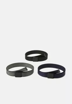 Pier One Unisex 3 Pack - Belt - Black/Dark Blue/Grey