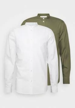Pier One 2 Pack - Shirt - White/Olive -Pier One Shop 988021f1de6844419b87bca9699448ac