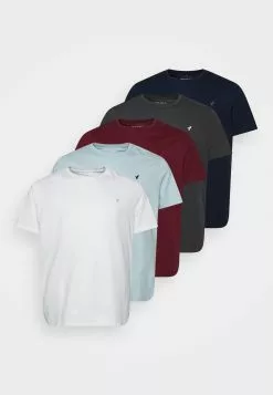 Pier One 5 Pack - Basic T-Shirt - White/Mottled Dark Grey/Bordeaux 14 Pier One 5 Pack - Basic T-Shirt - White/Mottled Dark Grey/Bordeaux -Pier One Shop 9a68ad18204f43e0abb4813a31752b65
