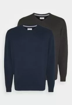 Pier One 2 Pack - Jumper - Dark Blue/Mottled Dark Grey