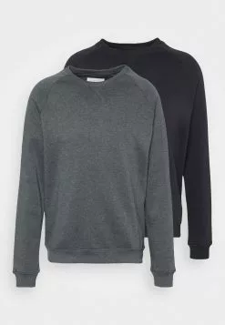Pier One 2 Pack - Sweatshirt - Black/Mottled Dark Grey