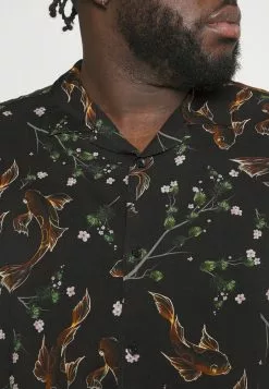 Pier One Asian Print Resort - Shirt -Black -Pier One Shop b5f7243596e14f49a1306bb57650336c