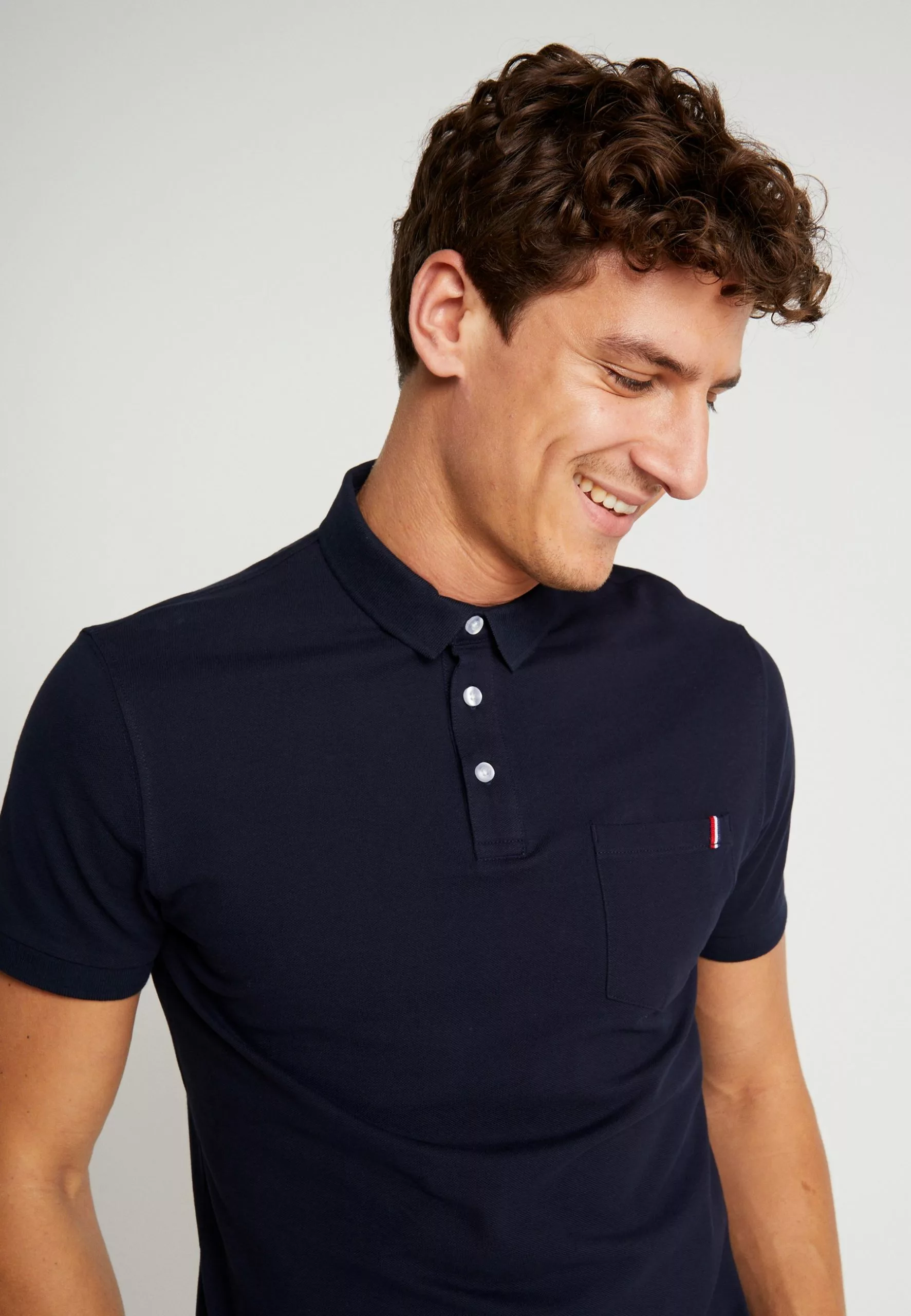 Pier One Tricolore Trim- Polo Shirt - Dark Blue 4 Pier One Tricolore Trim- Polo Shirt - Dark Blue - Image 4