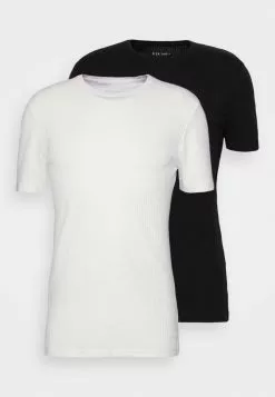 Pier One Slim Fit Ribbed T-Shirt 2 Pack - Basic T-Shirt - White/Black 10 Pier One Slim Fit Ribbed T-Shirt 2 Pack - Basic T-Shirt - White/Black -Pier One Shop bfa677da41c14e1ebbe1df5382fc7cd3