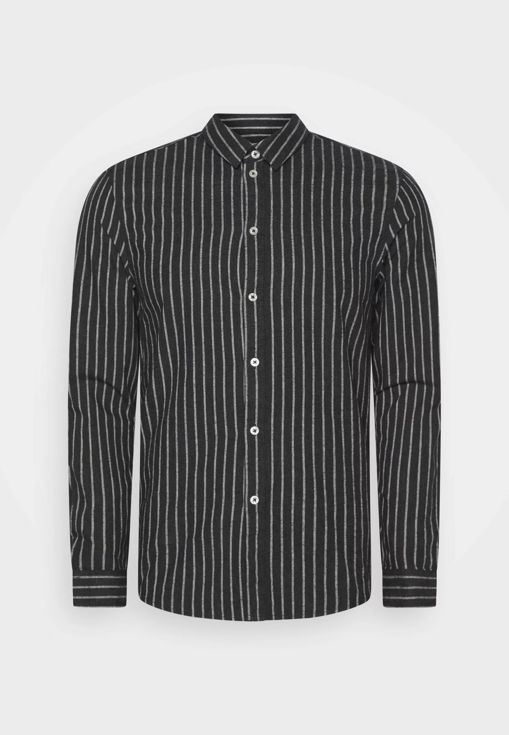 Pier One Flannel Stripes- Shirt - Dark Grey 1 Pier One Flannel Stripes- Shirt - Dark Grey