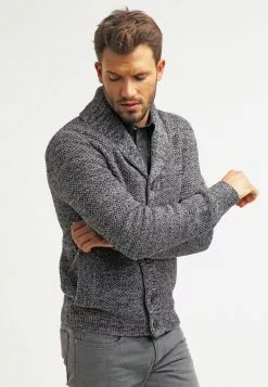 Pier One Cardigan - Dark Grey Melange