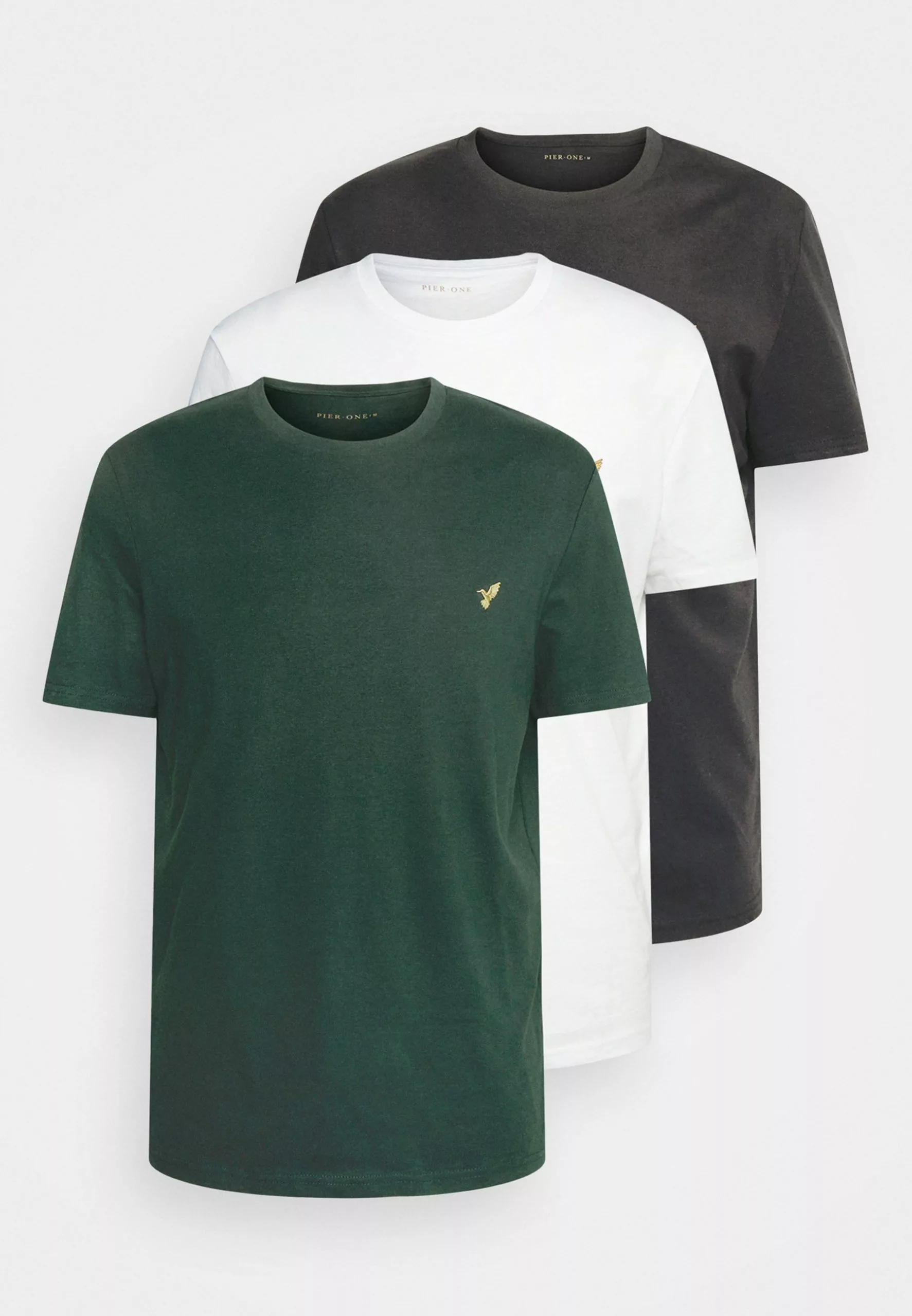 Pier One 3 Pack - Basic T-Shirt - White, Black, Dark Green 7 Pier One 3 Pack - Basic T-Shirt - White, Black, Dark Green - Image 7