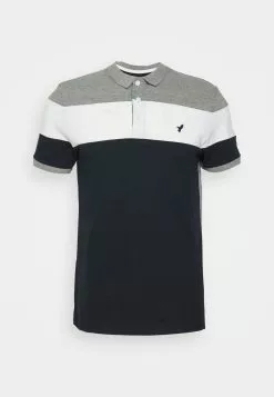 Pier One Polo Shirt - Grey/White/Dark Blue