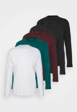 Pier One 5 Pack - Long Sleeved Top - White/Dark Blue/Black -Pier One Shop d83220e9e54d43fcb8998bbd6af96e96