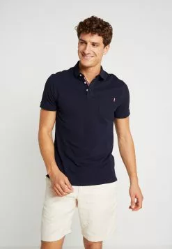 Pier One Tricolore Trim- Polo Shirt - Dark Blue