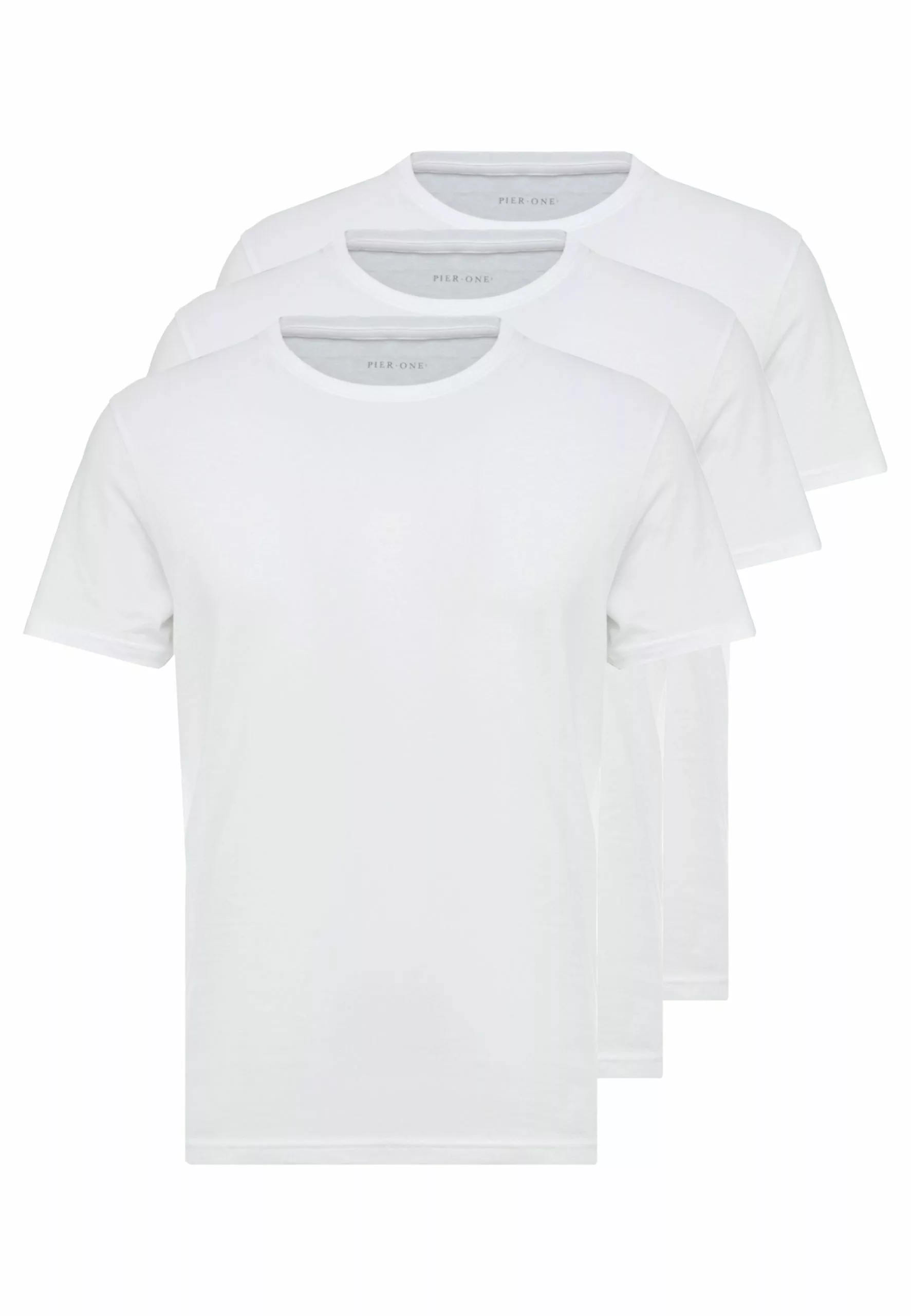 Pier One 3 Pack - Basic T-Shirt - White 1 Pier One 3 Pack - Basic T-Shirt - White