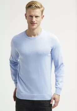 Pier One Basic Crewneck - Jumper - Light Blue