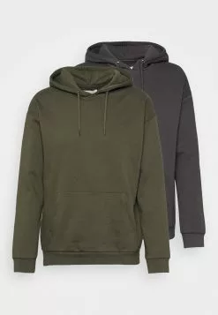 Pier One 2 Pack - Hoodie - Olive/Grey -Pier One Shop e9b77bcede62405a96690341784f3595