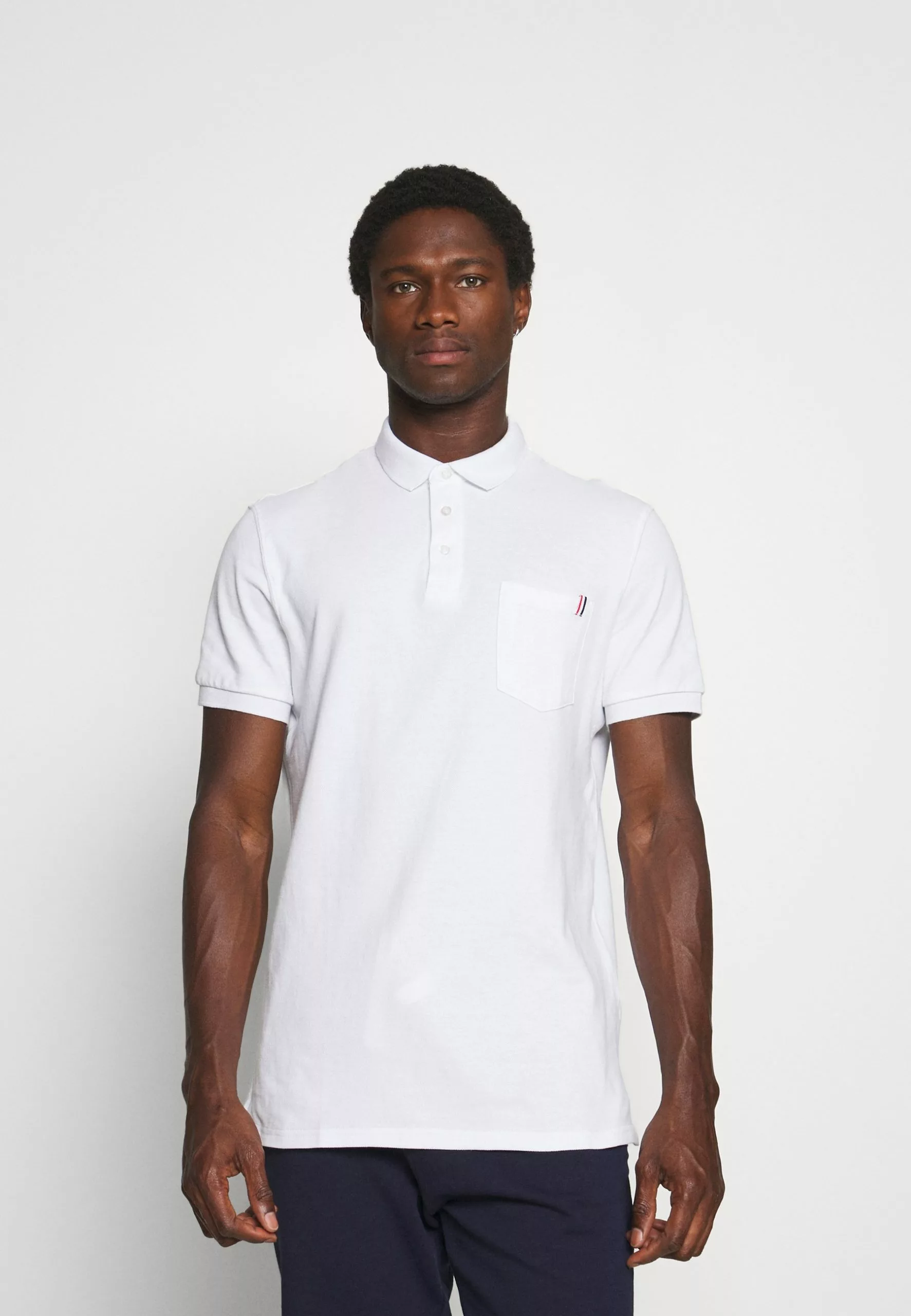 Pier One Tricolore Trim- Polo Shirt - White 1 Pier One Tricolore Trim- Polo Shirt - White