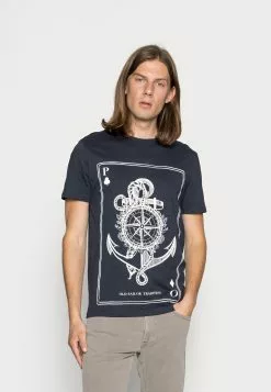 Pier One Print T-Shirt - Dark Blue